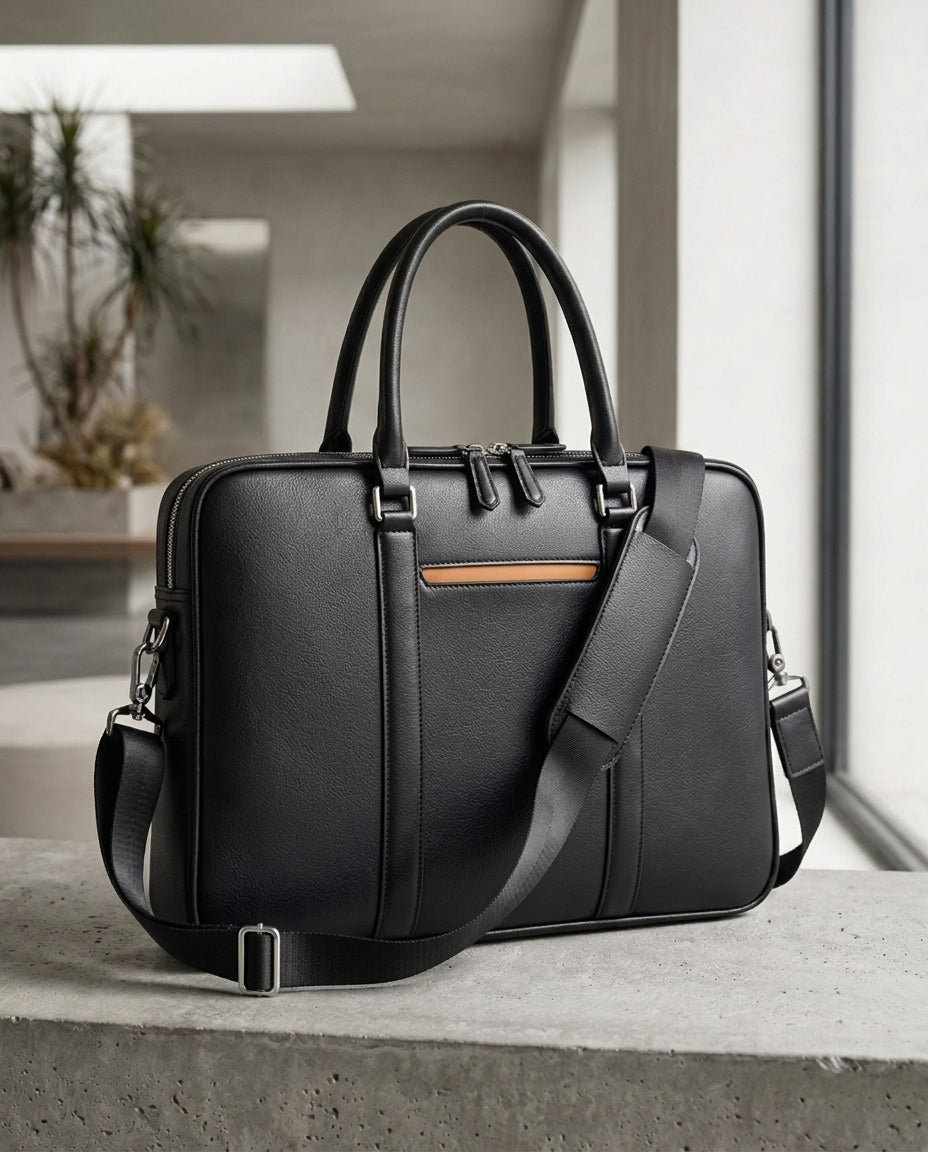 Leather Laptop Briefcase Crossbody Bag | Meridian Tote
