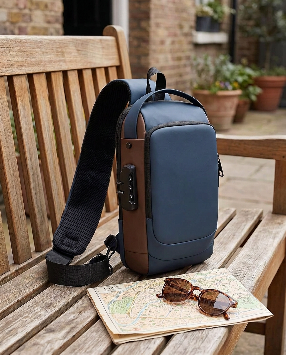 Anti-Theft Crossbody Sling Bag with USB Charging Port