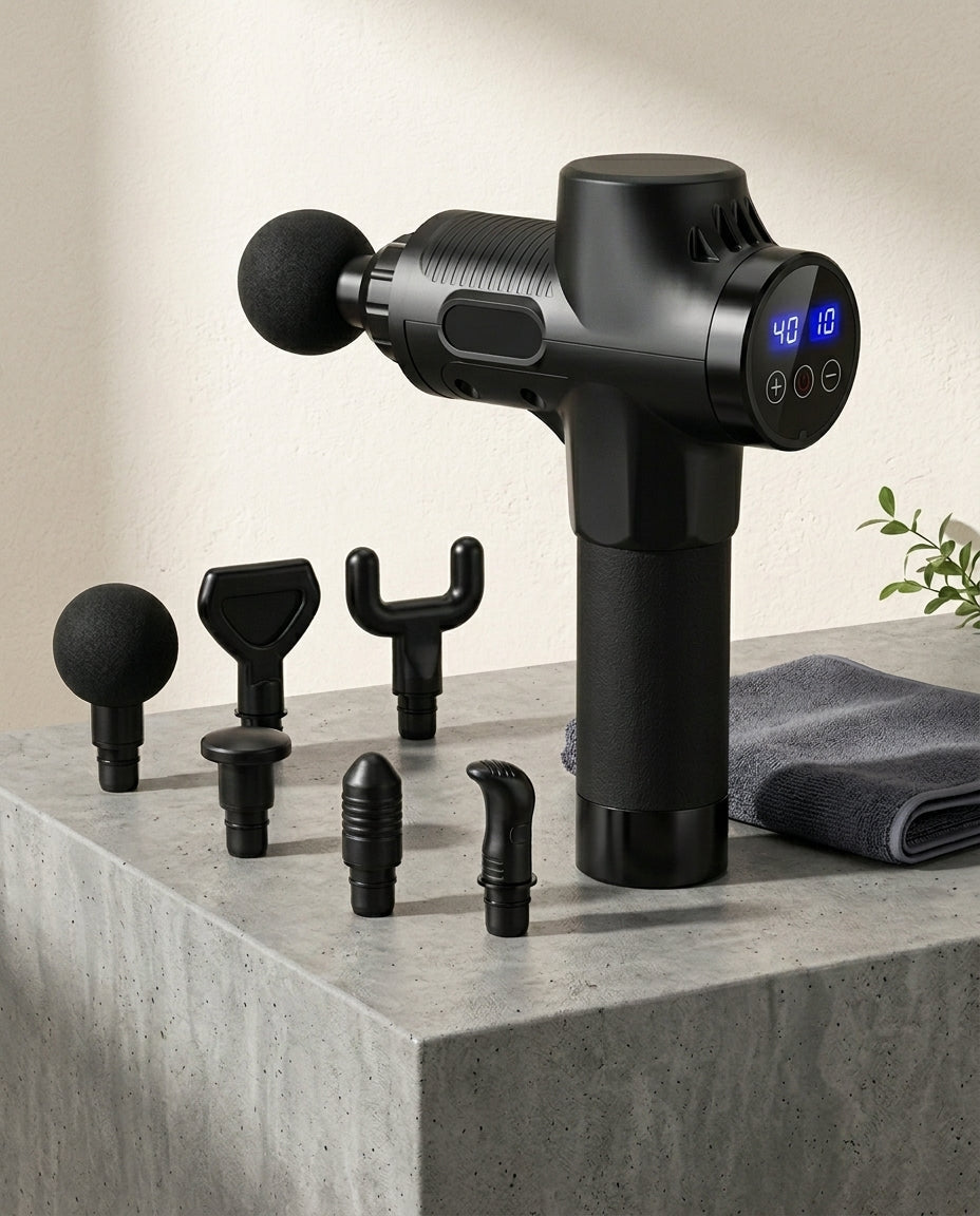 Massage Gun for Muscle Recovery – 6 Attachments & Case