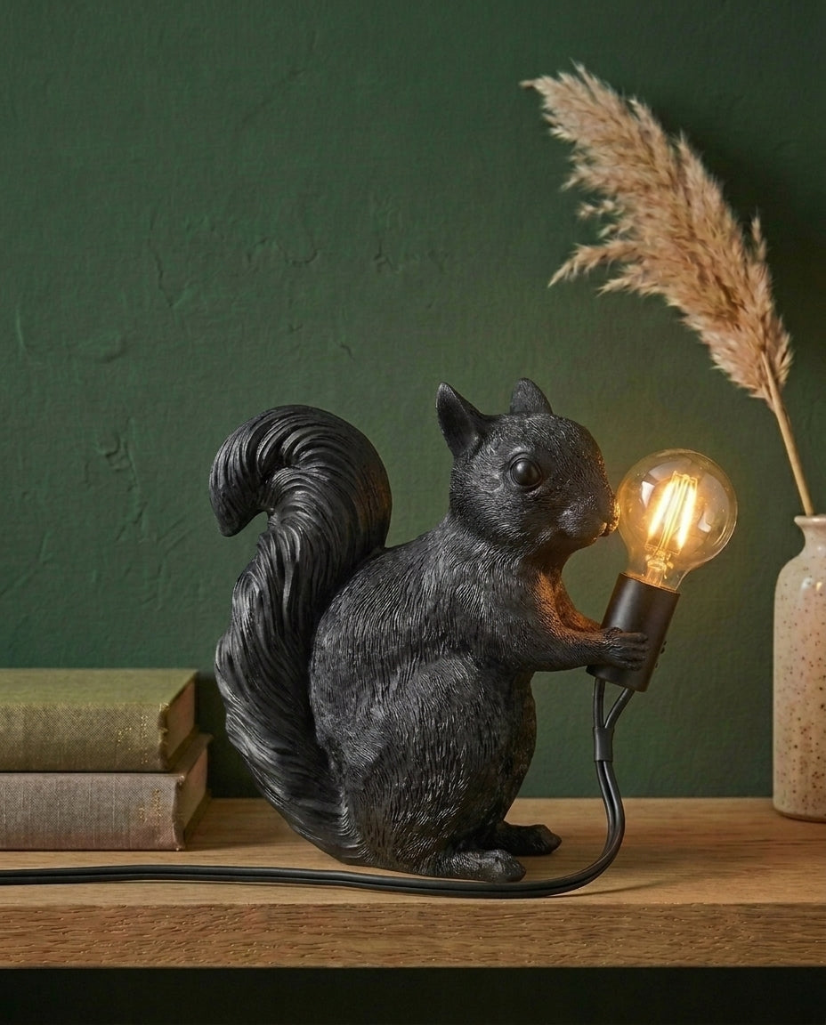 LED Squirrel Table Lamp | Warm Light for Kids' Rooms