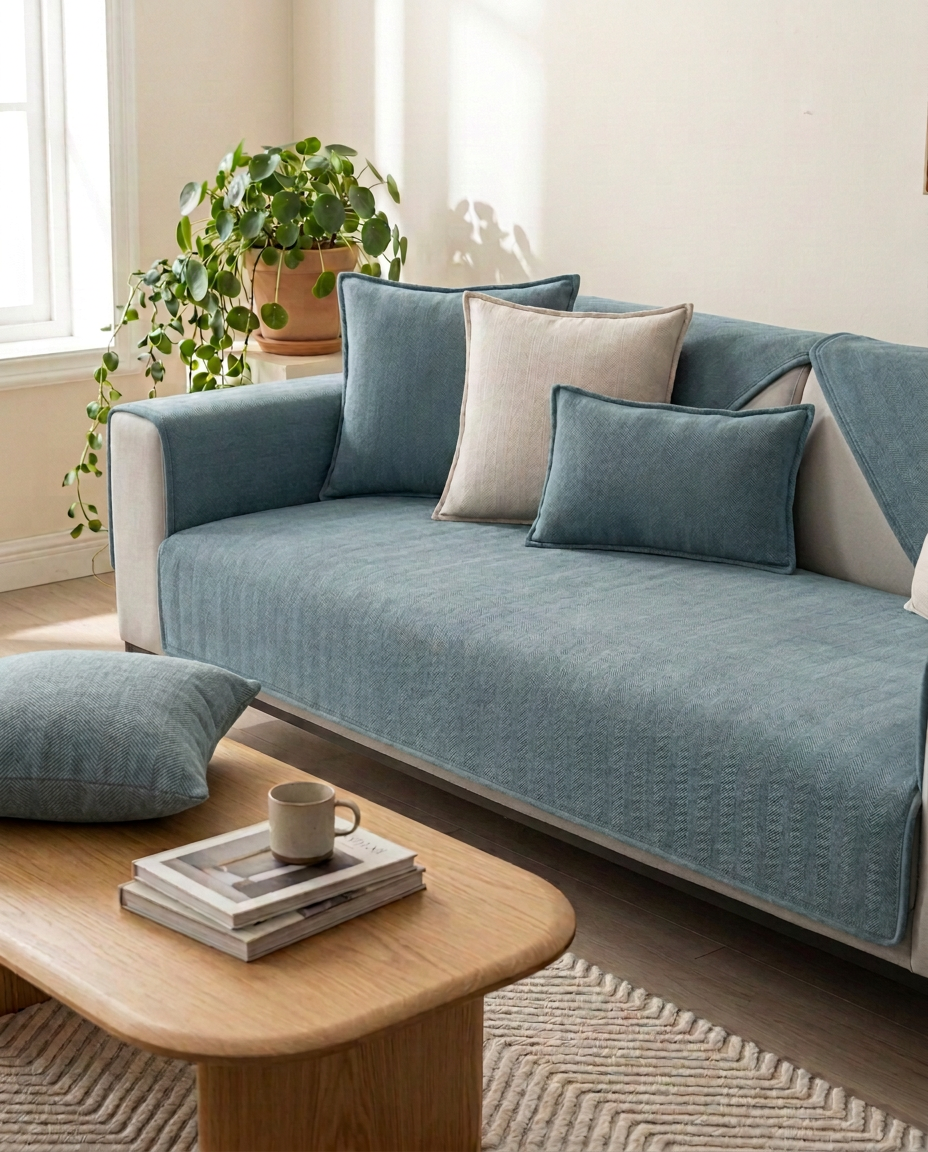 Non-Slip Fleece Sofa Cover | Couch Protector Mat