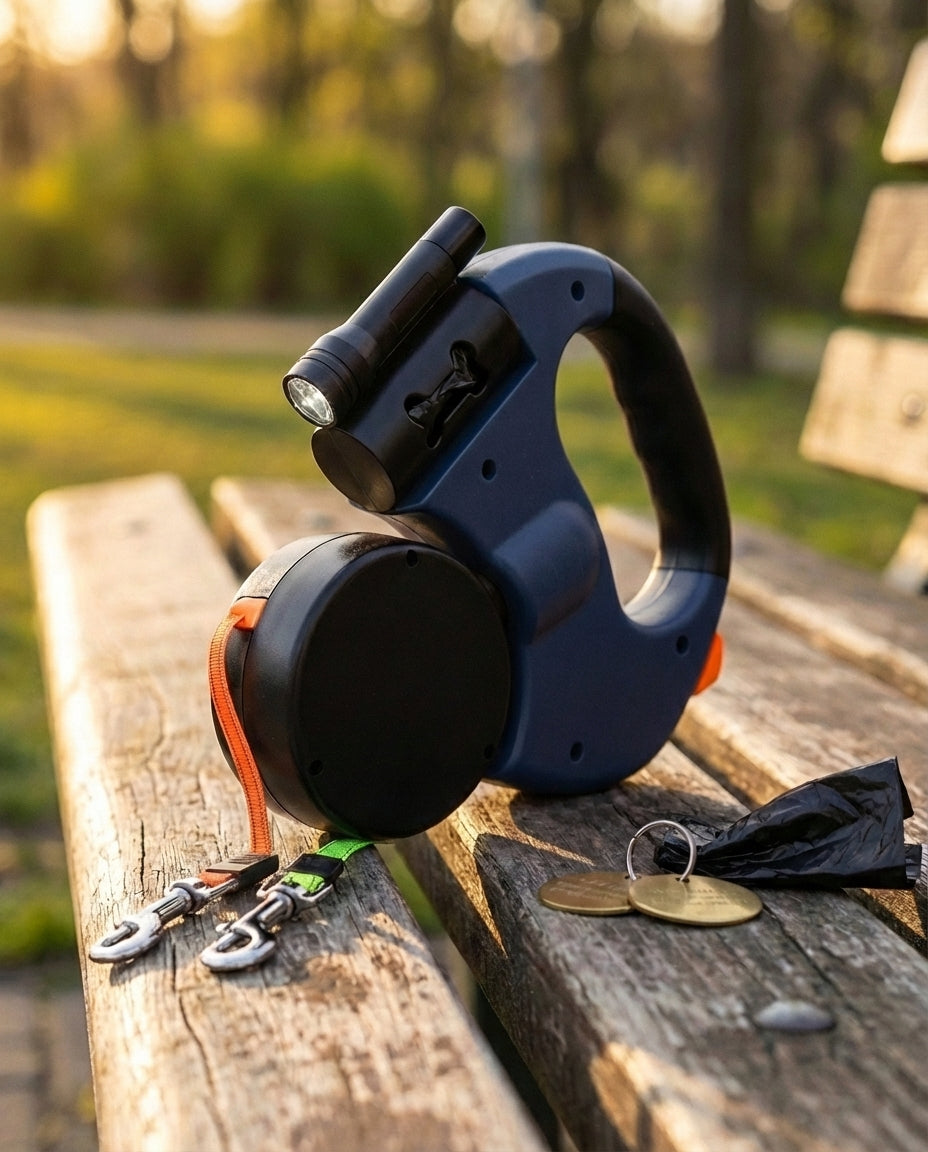 Dual Dog Lead | Retractable Double Dog Lead for Two Dogs