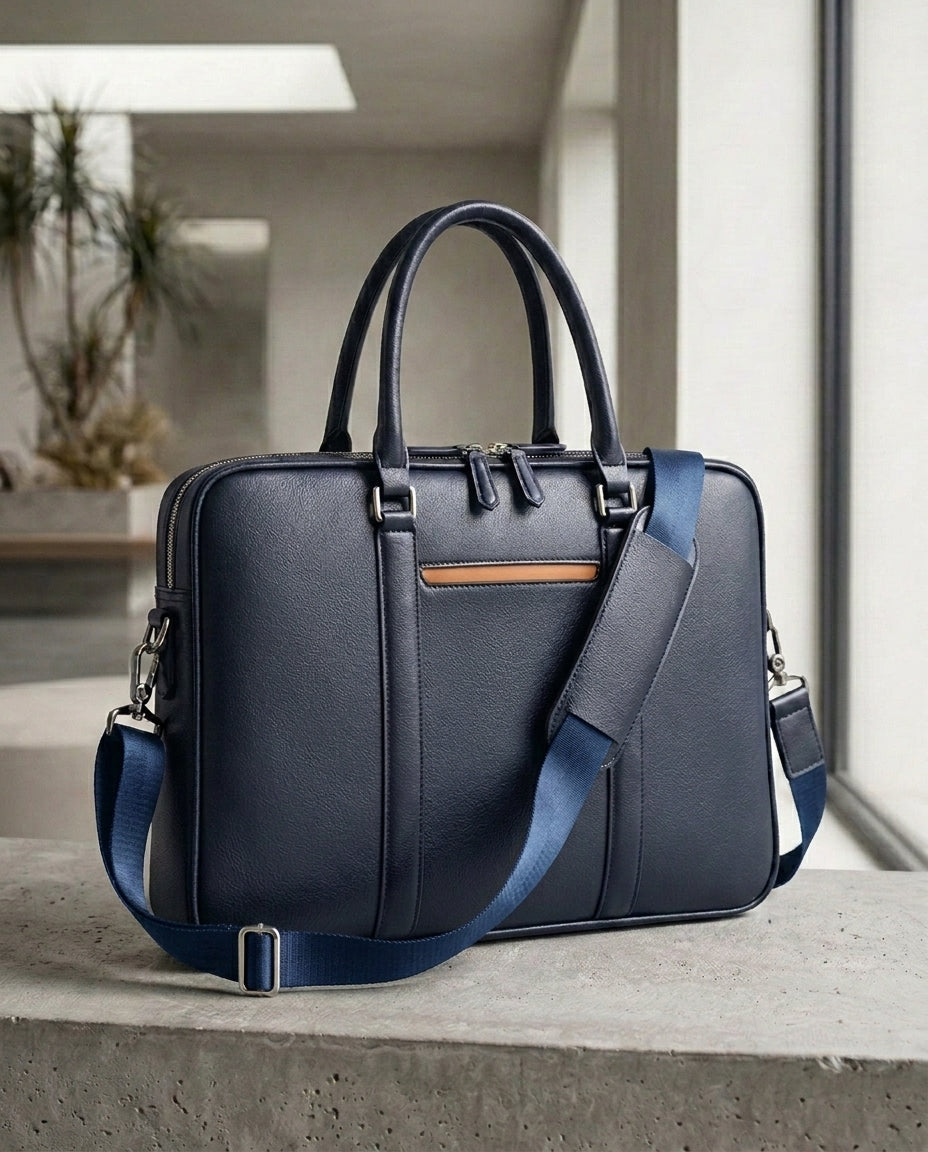Leather Laptop Briefcase Crossbody Bag | Meridian Tote