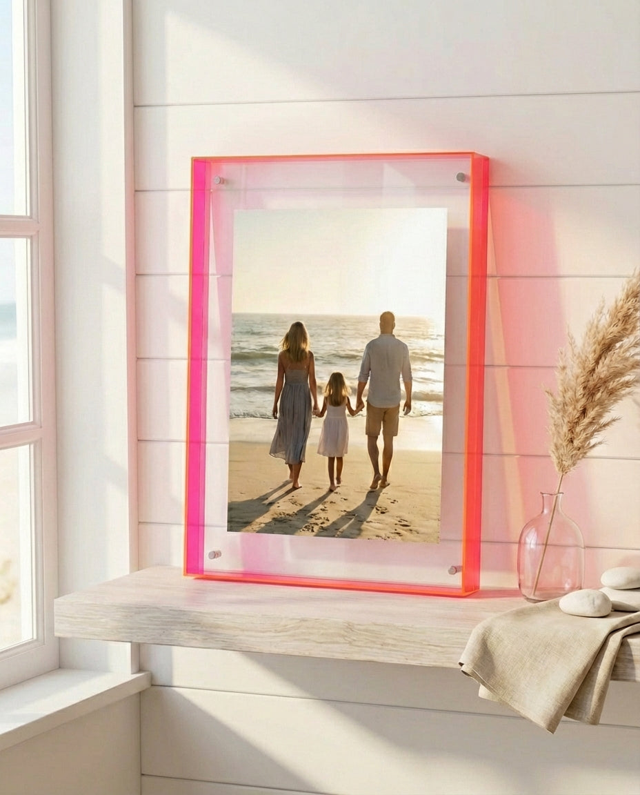 Coloured Acrylic Photo Frame | Modern Minimalist Design