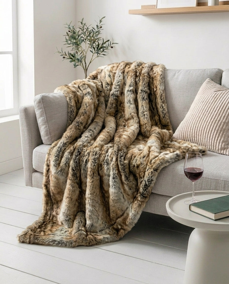 Faux Fox Fur Blanket – Plush, Warm & Cruelty-Free Throw