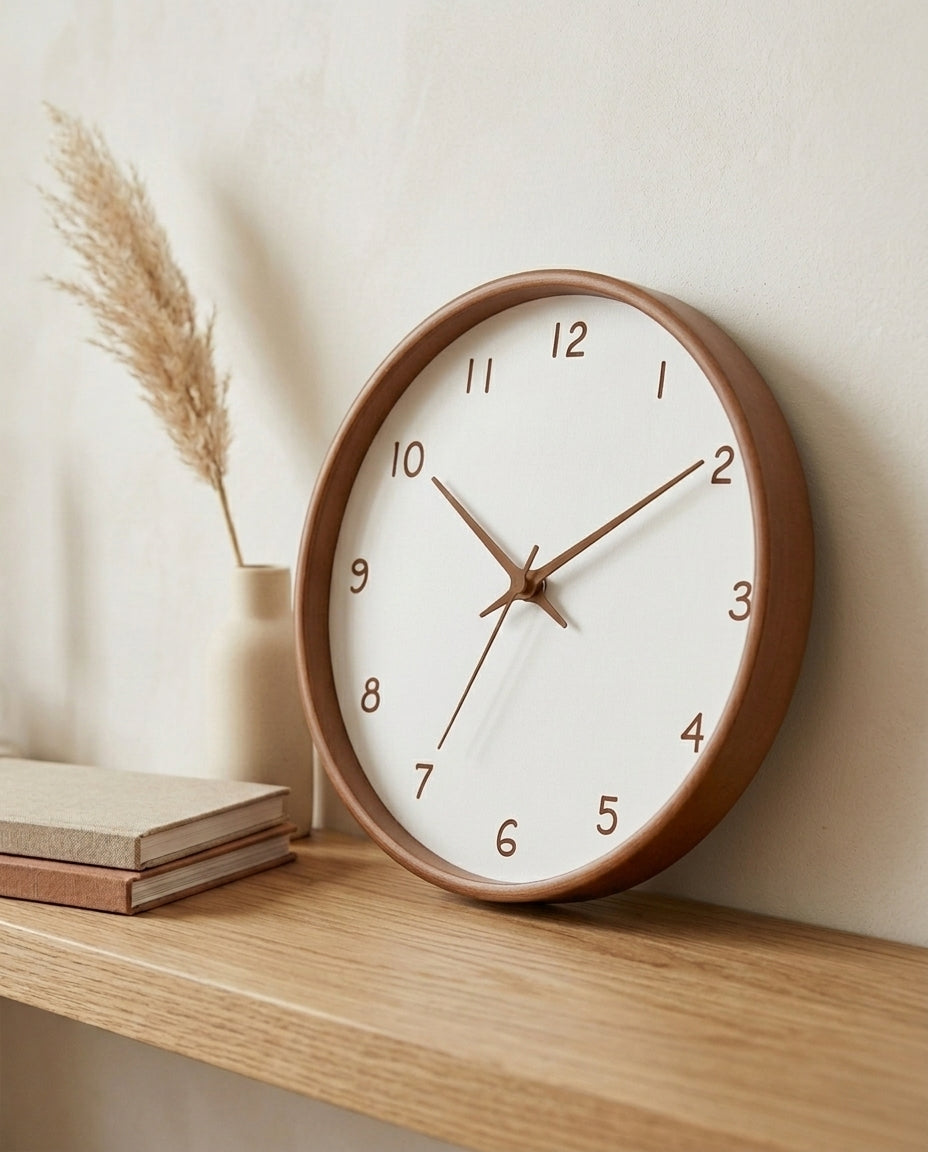Silent Wood Wall Clock | Analogue Sweep Movement