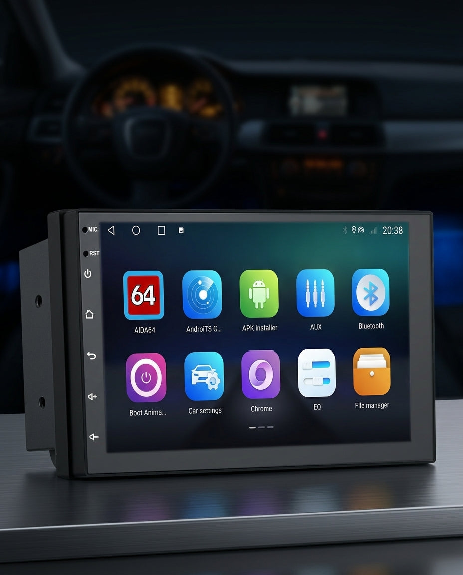 Android Double DIN Car Stereo | 10" Touch Screen & GPS
