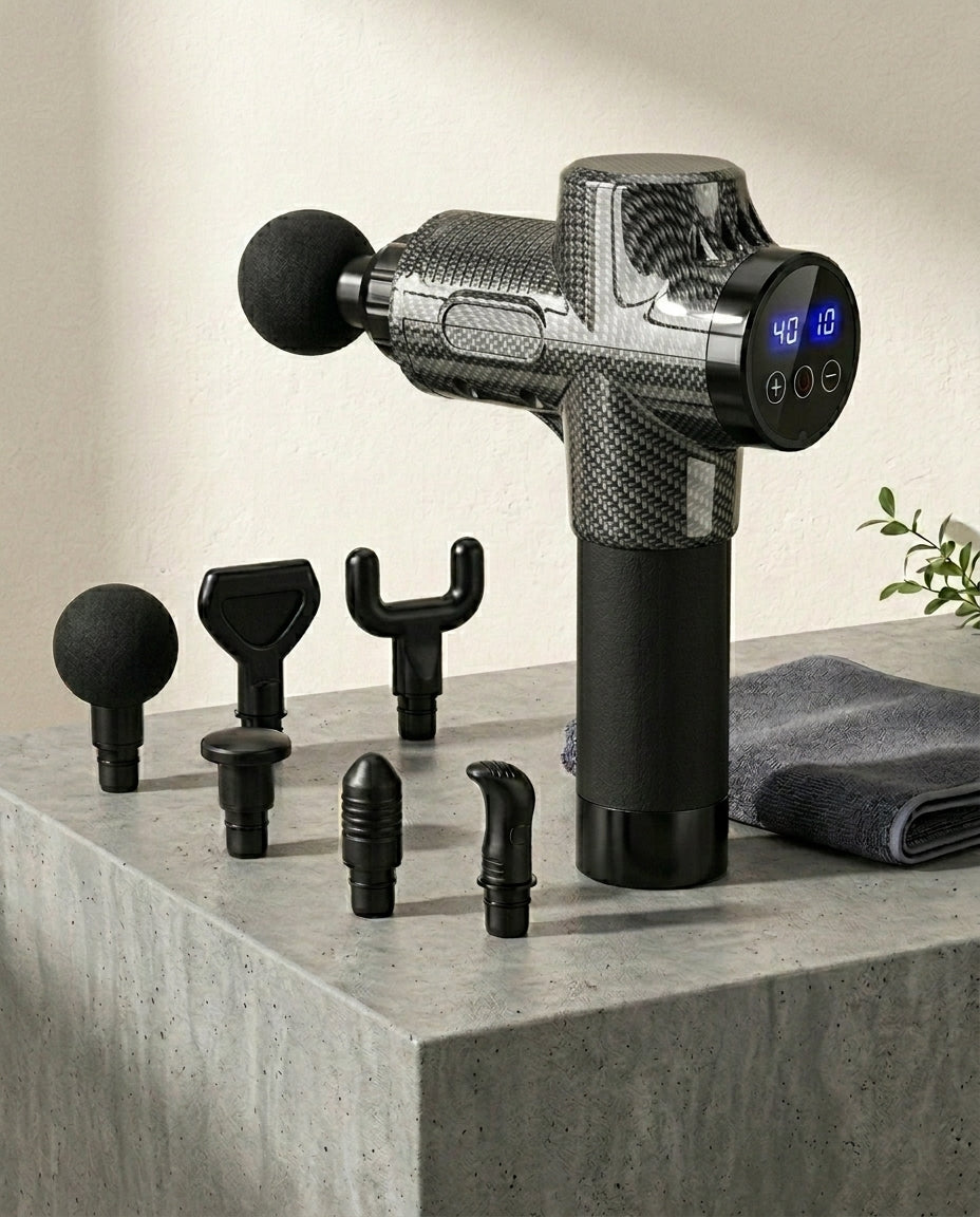 Massage Gun for Muscle Recovery – 6 Attachments & Case