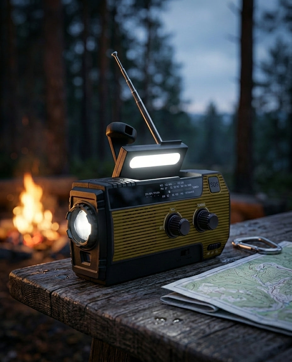 Solar Emergency Radio | 5-Power Hand-Crank Weather Alert