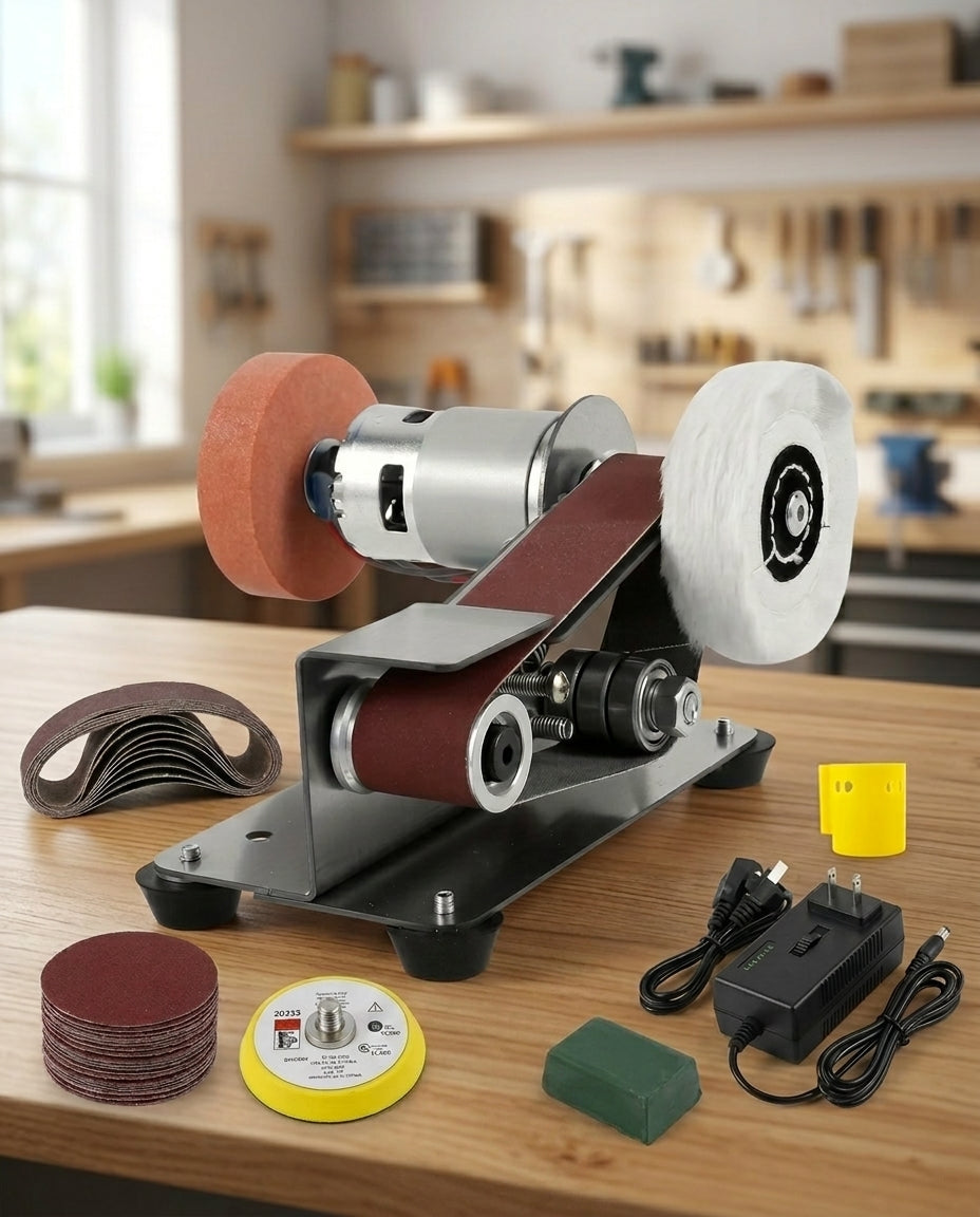 Precision Bench Trio — 3-in-1 Sharpening & Sanding Station