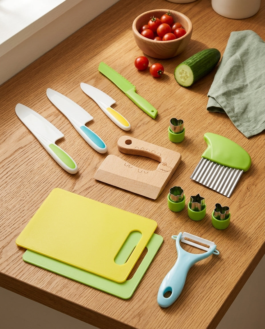 LittleHands Kitchen Co. | 13-Piece Real Cooking Set for Children