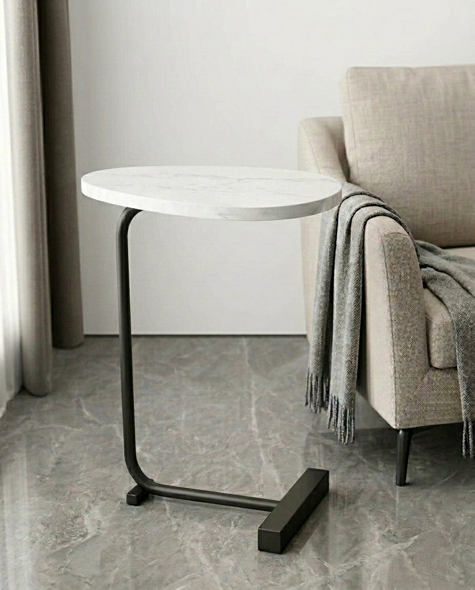Compact Side Table for Living Room | Slimline Arc