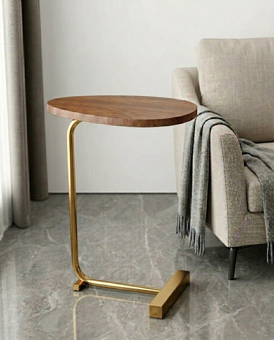 Compact Side Table for Living Room | Slimline Arc