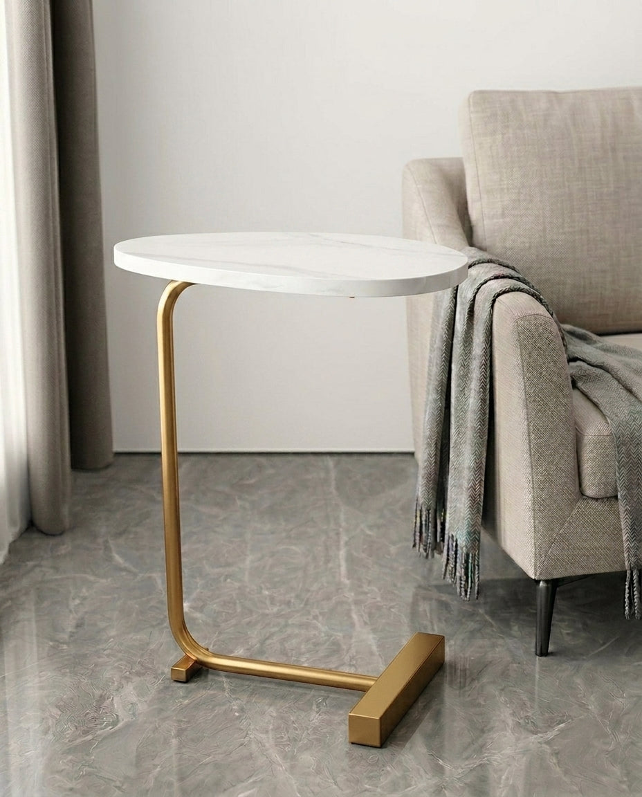 Compact Side Table for Living Room | Slimline Arc