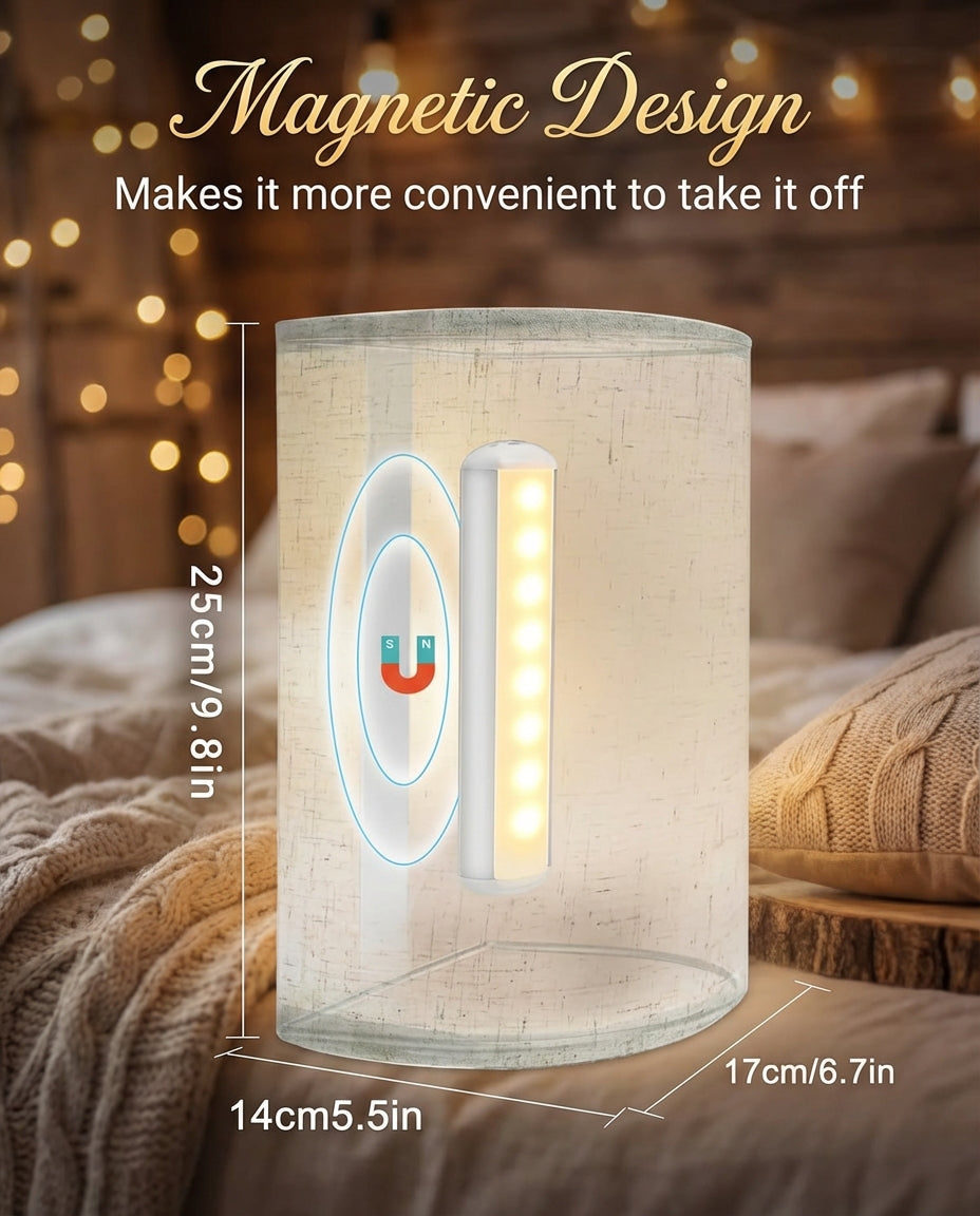 Wireless Wall Lights | 2-Pack Dimmable Linen Shades