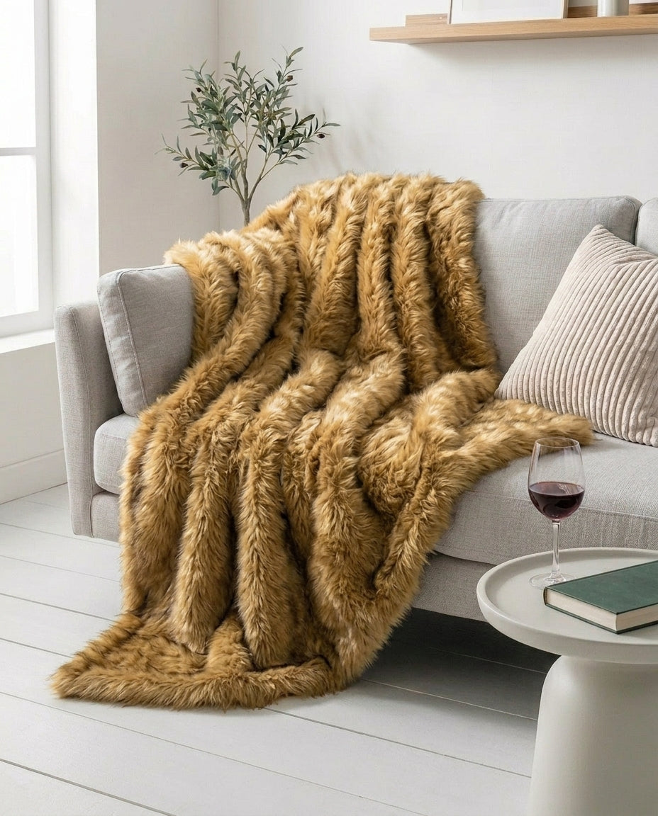 Faux Fox Fur Blanket – Plush, Warm & Cruelty-Free Throw