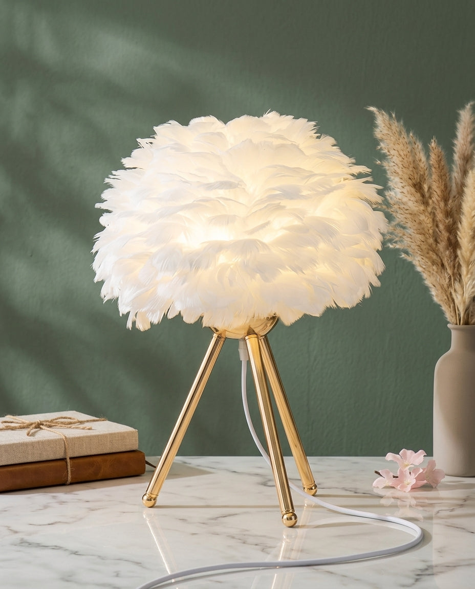 Feather Table Lamp | Plume – Tripod Desk Light