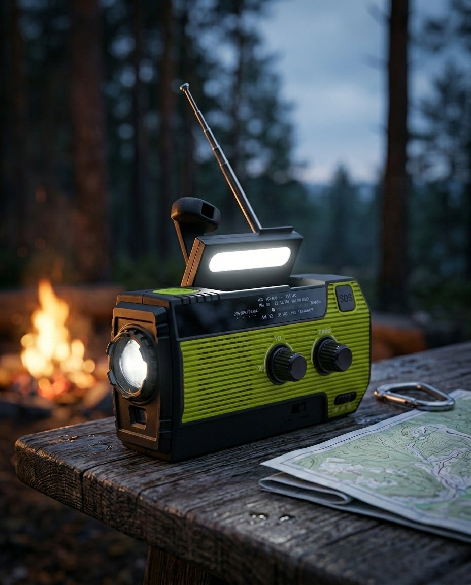 Solar Emergency Radio | 5-Power Hand-Crank Weather Alert