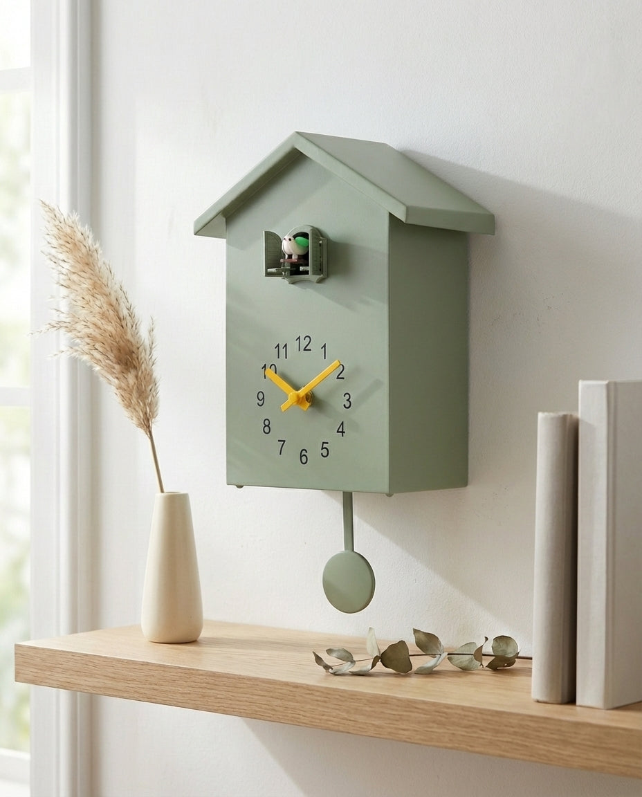 Cuckoo Wall Clock – Modern Minimalist Design | Silent Mode