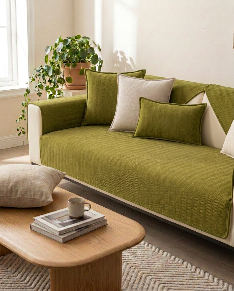 Non-Slip Fleece Sofa Cover | Couch Protector Mat