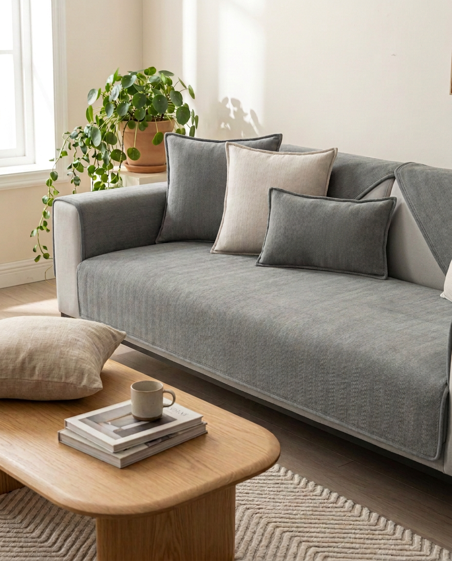 Non-Slip Fleece Sofa Cover | Couch Protector Mat