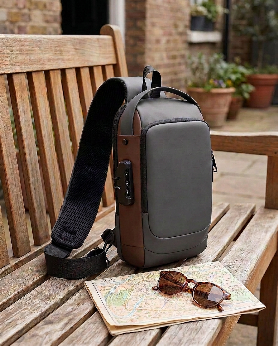 Anti-Theft Crossbody Sling Bag with USB Charging Port