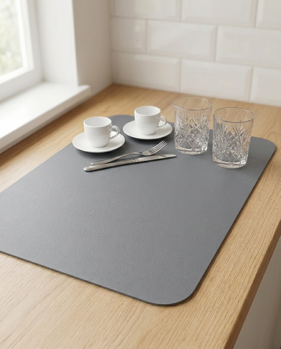 Kitchen Drying Mat – Fast-Absorbing Diatomite Dish Mat