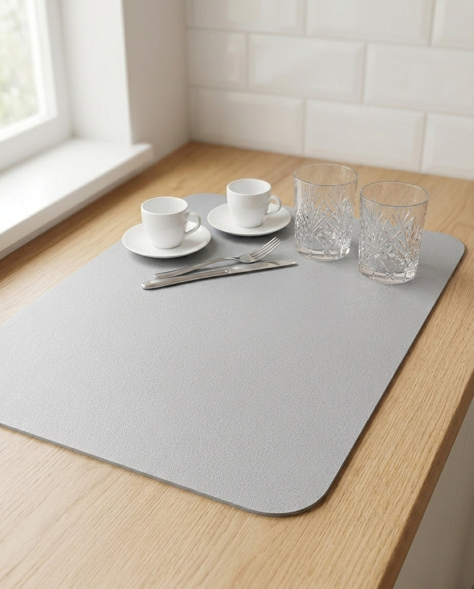 Kitchen Drying Mat – Fast-Absorbing Diatomite Dish Mat