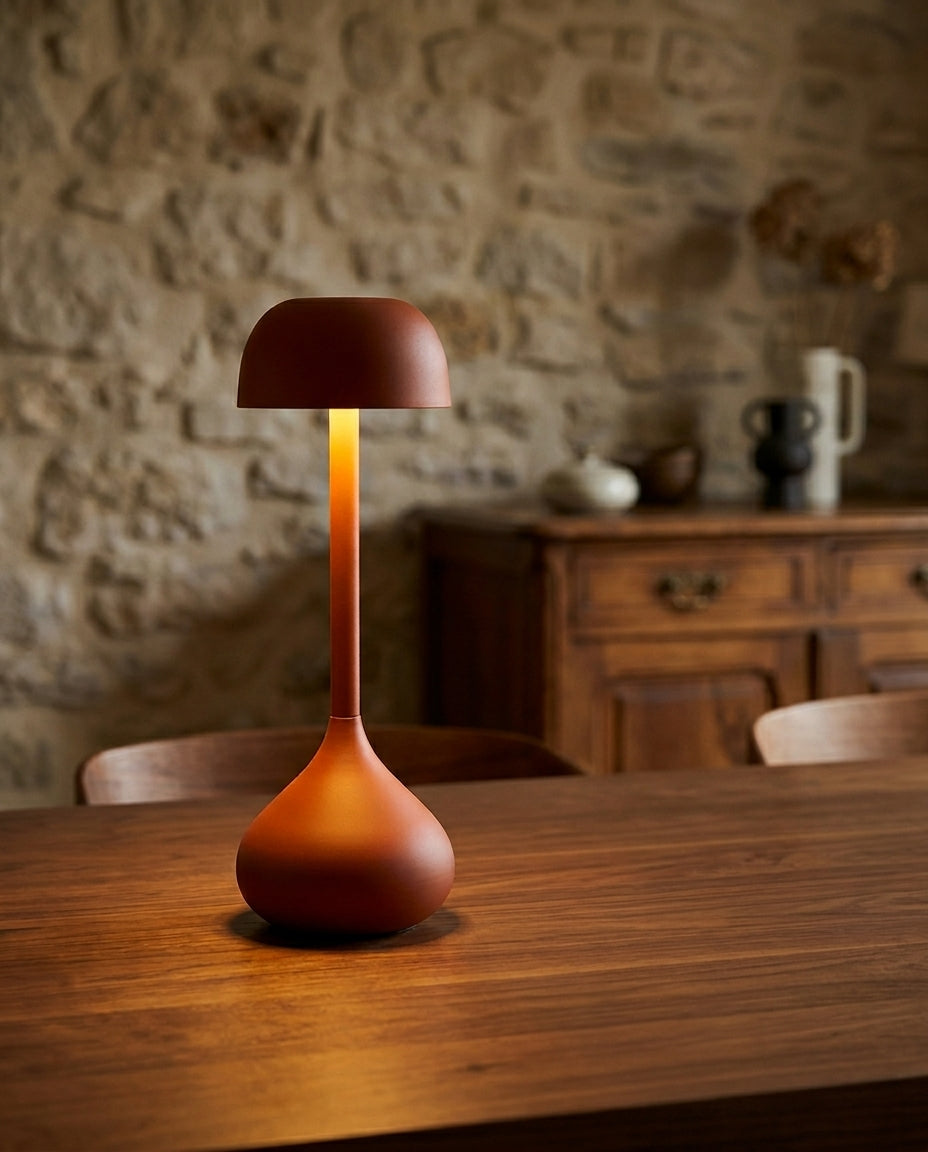 Wireless Dimmable Mushroom Table Lamp | Rechargeable
