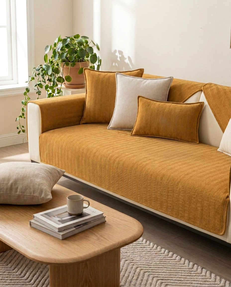 Non-Slip Fleece Sofa Cover | Couch Protector Mat