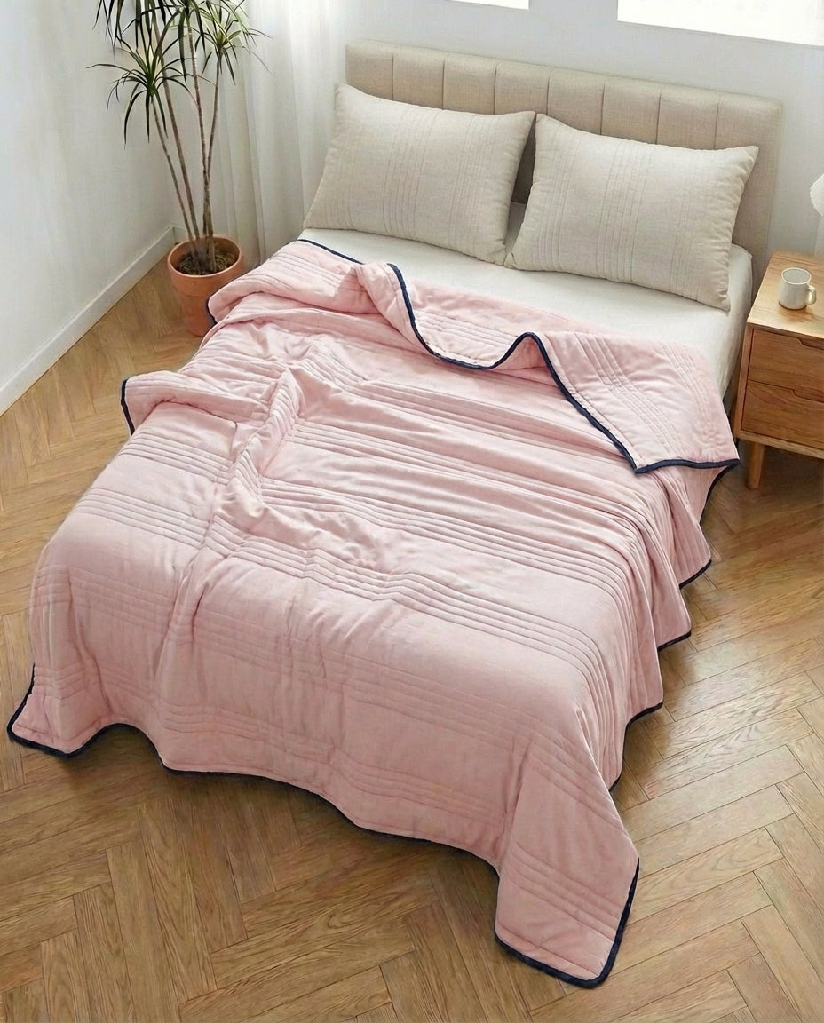 Summer Cooling Quilt | Breathable Bamboo Cotton Blanket