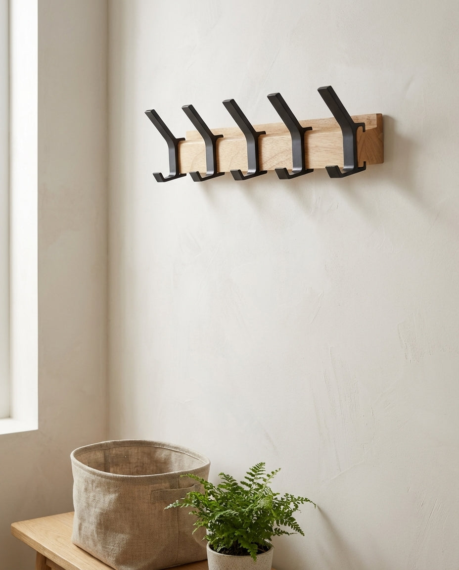 Wall Coat Rack with Movable Hooks – Nordic Flex