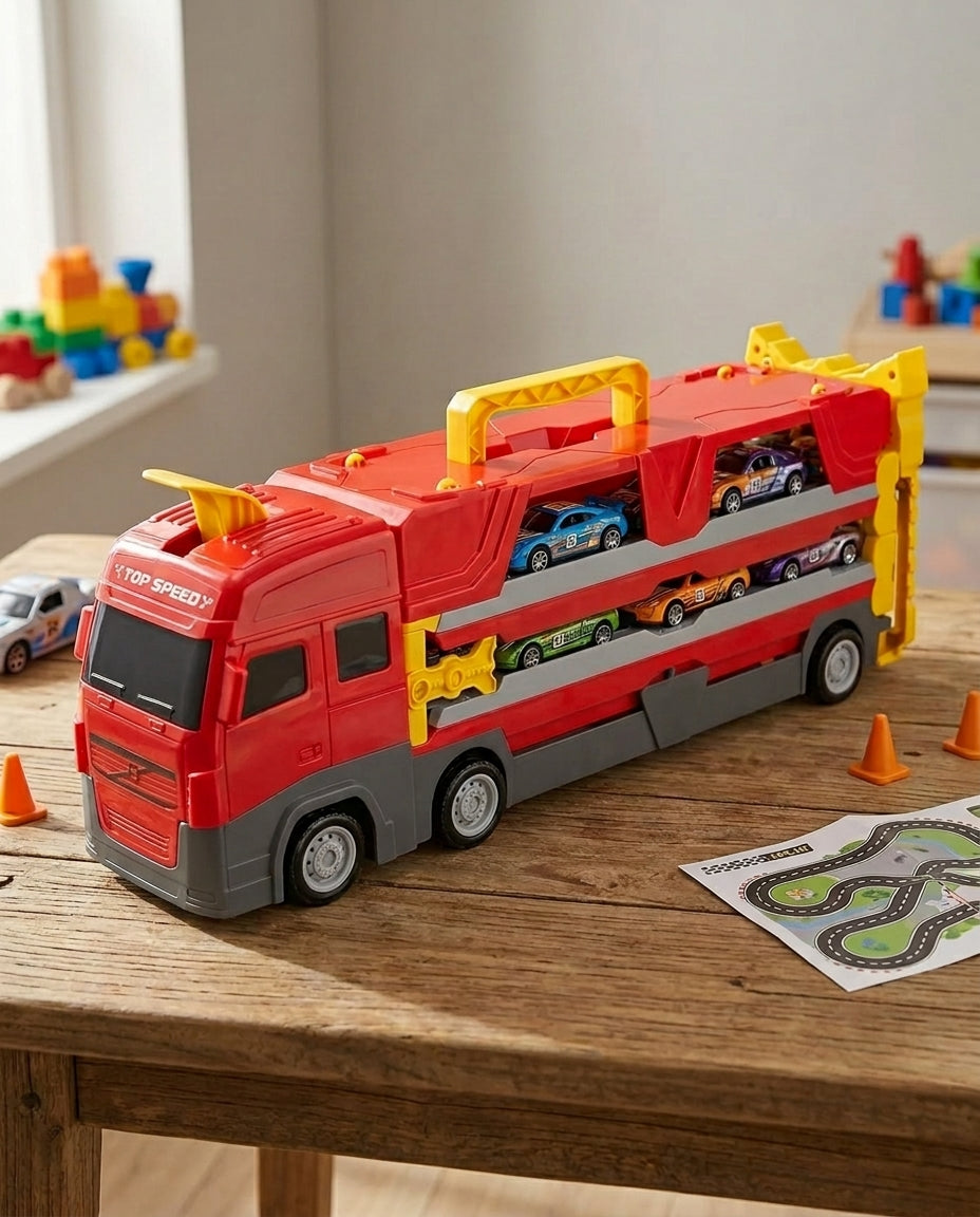 Race Track Hauler Truck Set | Kids Racing Toy