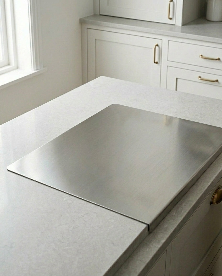 Stainless Steel Cutting Board with Spill Guard – SteelSlice