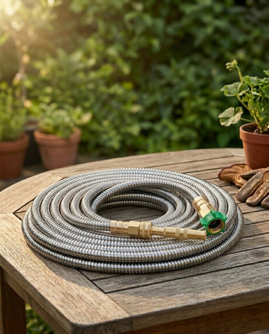 Stainless Steel Garden Hose | Brass Connector – 30 m
