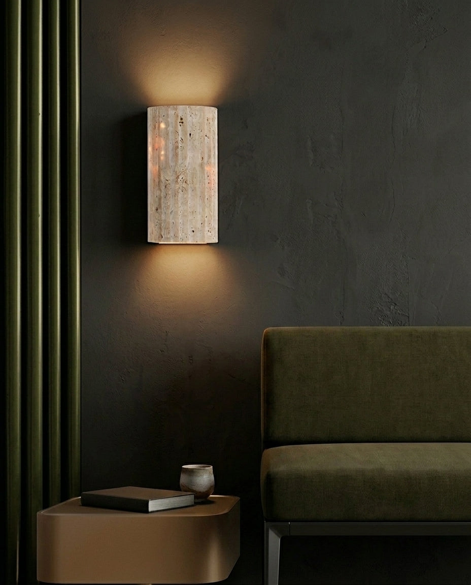 Natural Stone LED Wall Sconce | Warm Glow Wall Light
