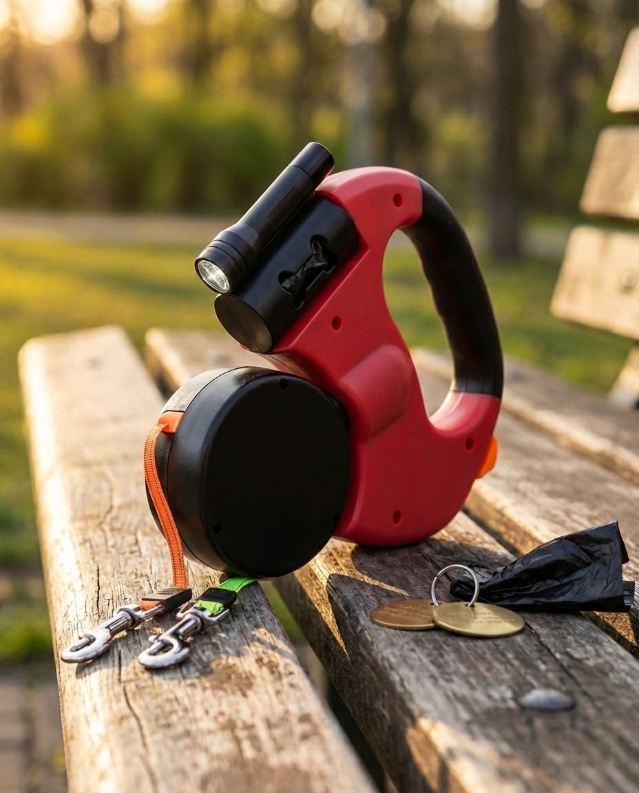 Dual Dog Lead | Retractable Double Dog Lead for Two Dogs