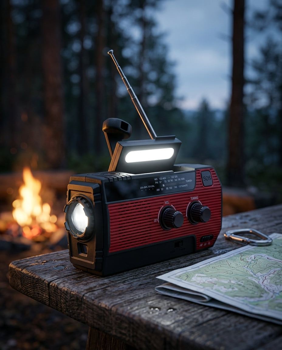 Solar Emergency Radio | 5-Power Hand-Crank Weather Alert