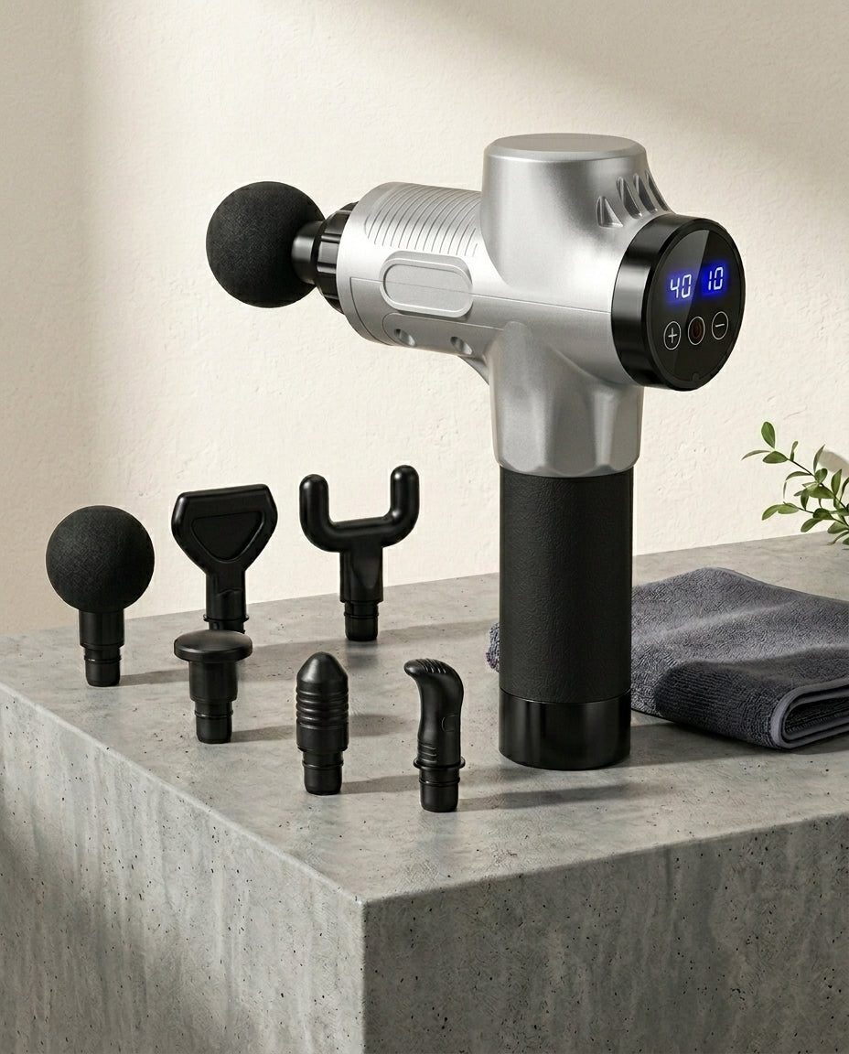Massage Gun for Muscle Recovery – 6 Attachments & Case