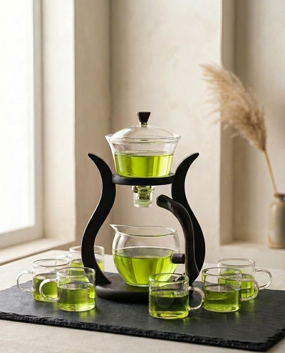 Pour-Over Glass Teapot Set | Magnetic Infuser & Drip Control