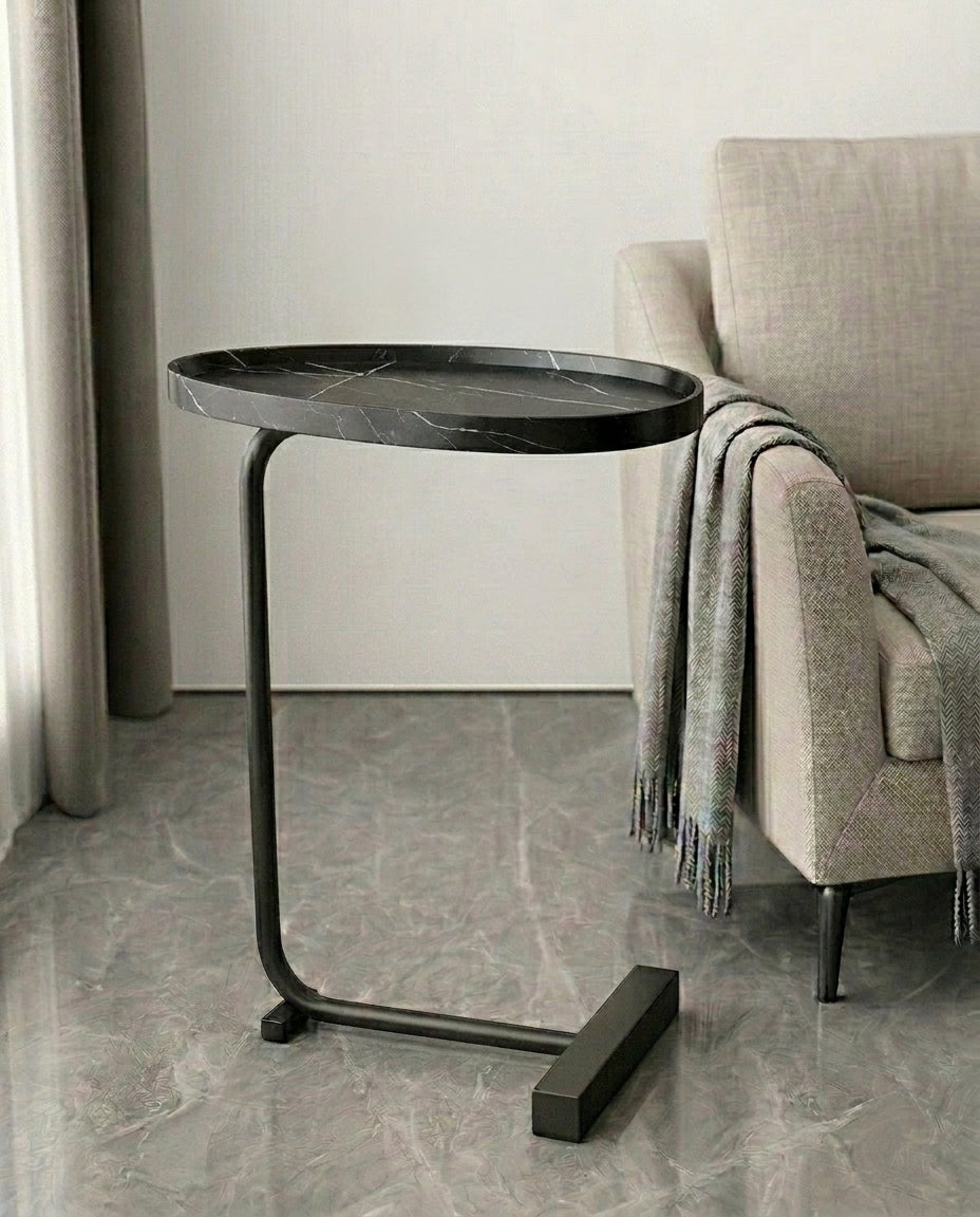 Compact Side Table for Living Room | Slimline Arc