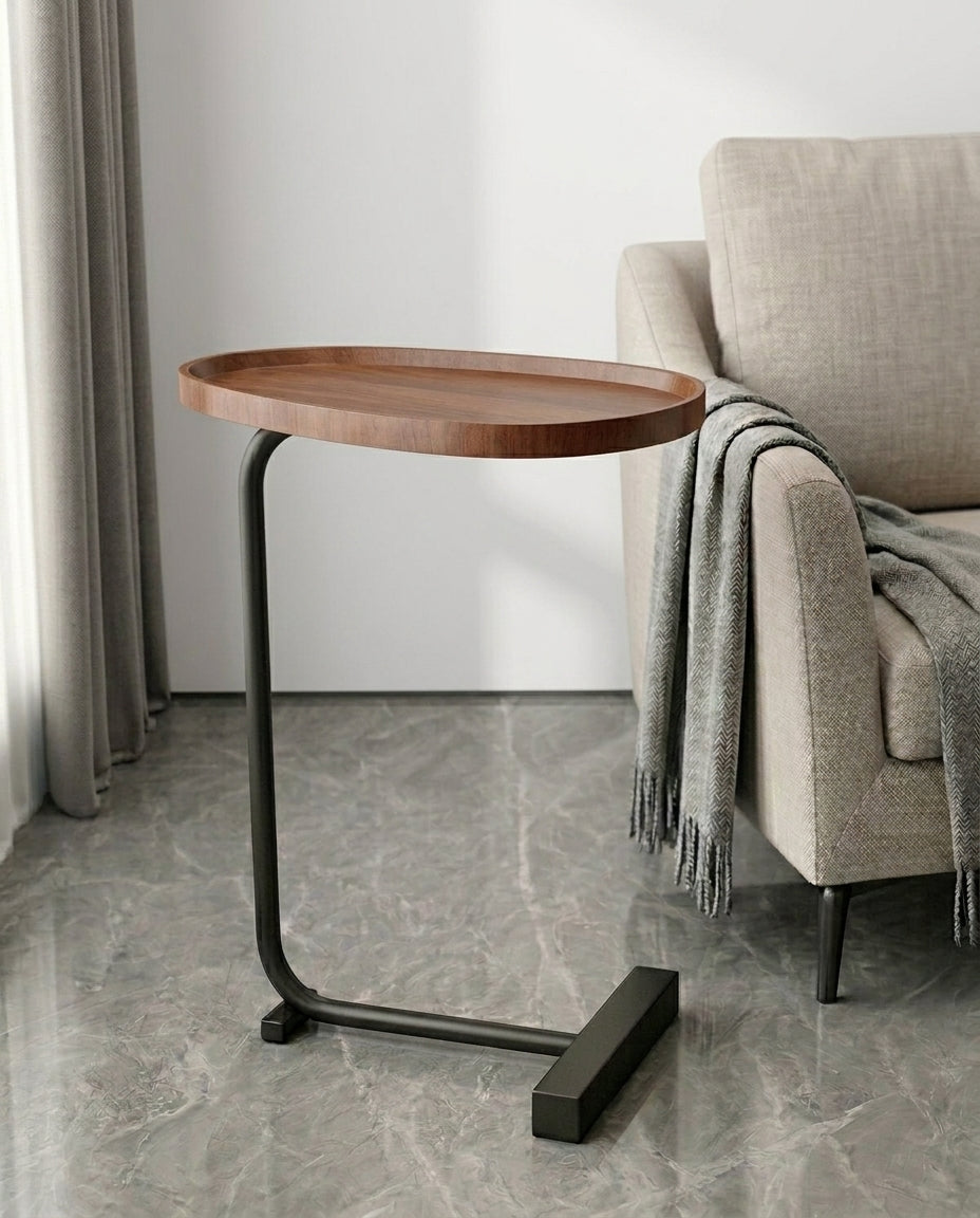 Compact Side Table for Living Room | Slimline Arc