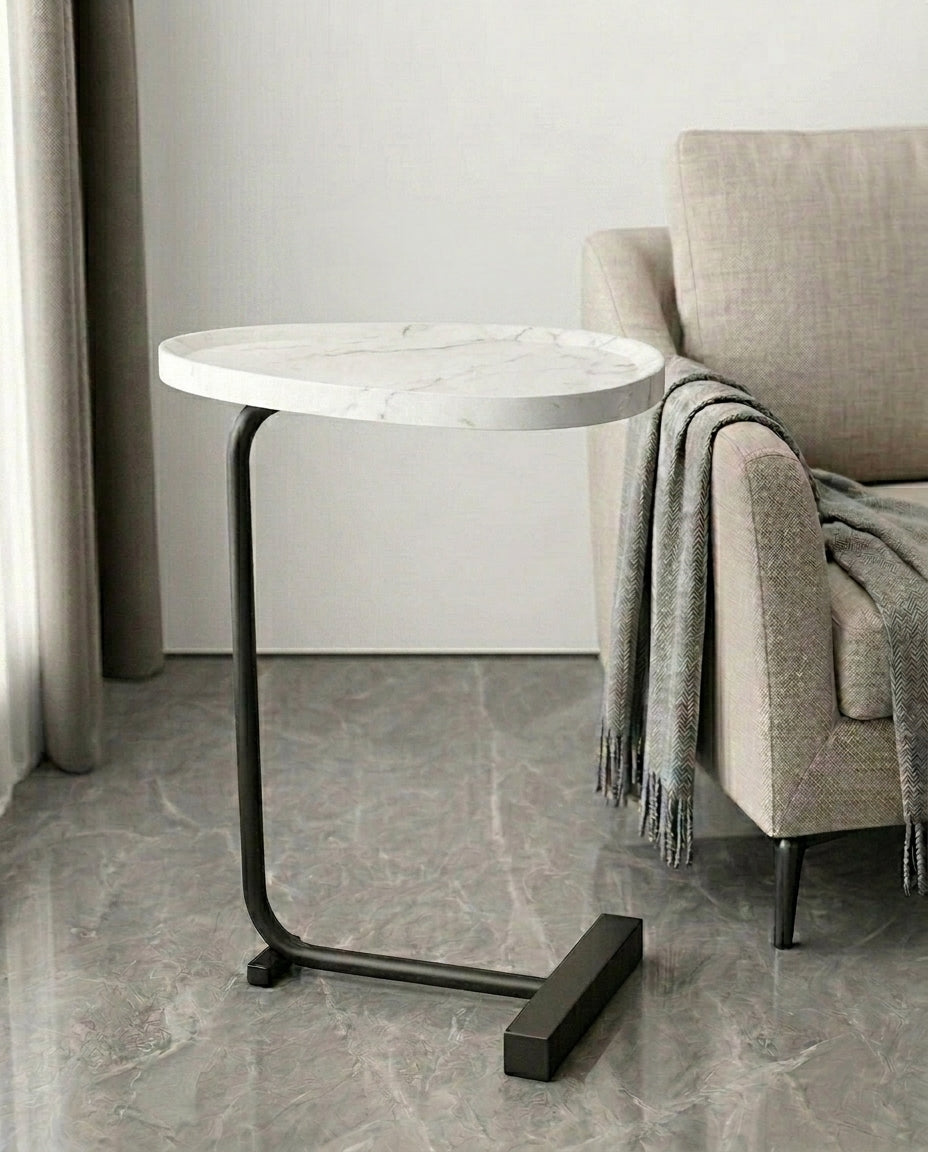 Compact Side Table for Living Room | Slimline Arc