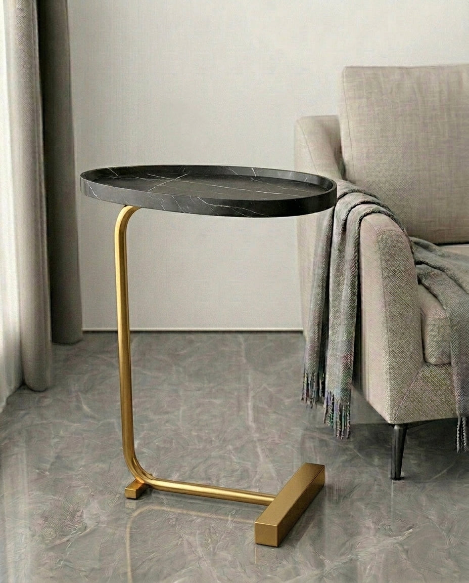 Compact Side Table for Living Room | Slimline Arc