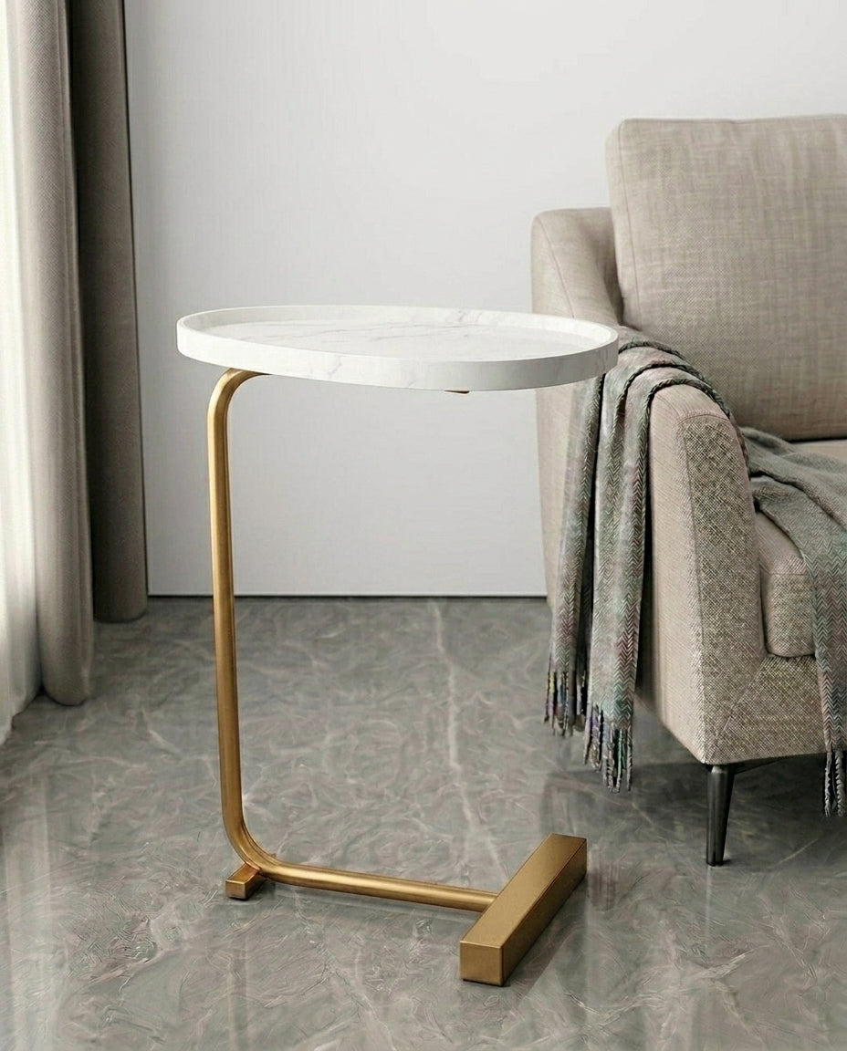 Compact Side Table for Living Room | Slimline Arc