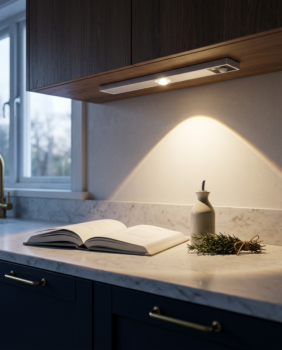 Motion Sensor LED Light Bar – Wireless Under-Cabinet Lamp