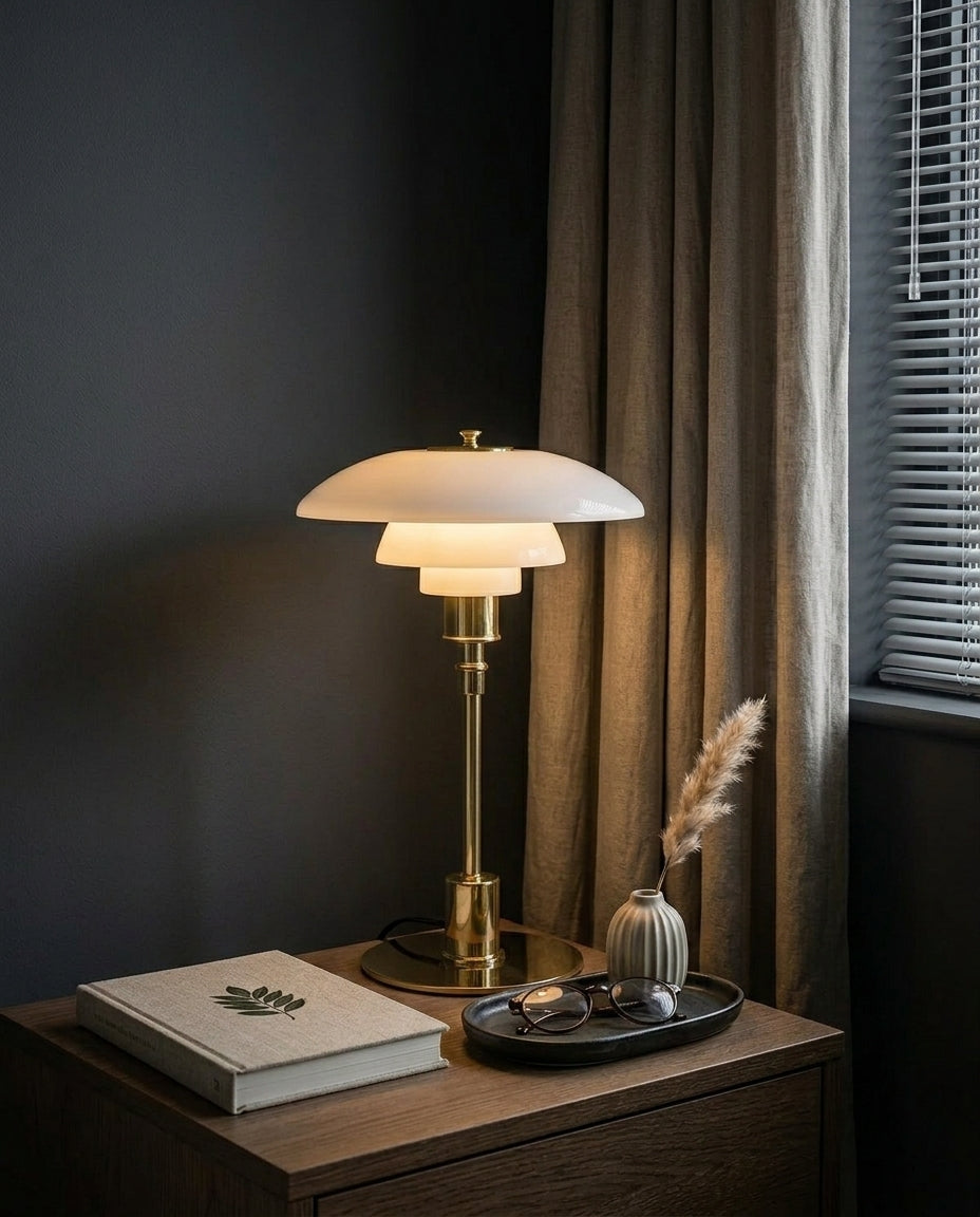 Danish LED Table Lamp – Scandinavian Design | Iron & Glass