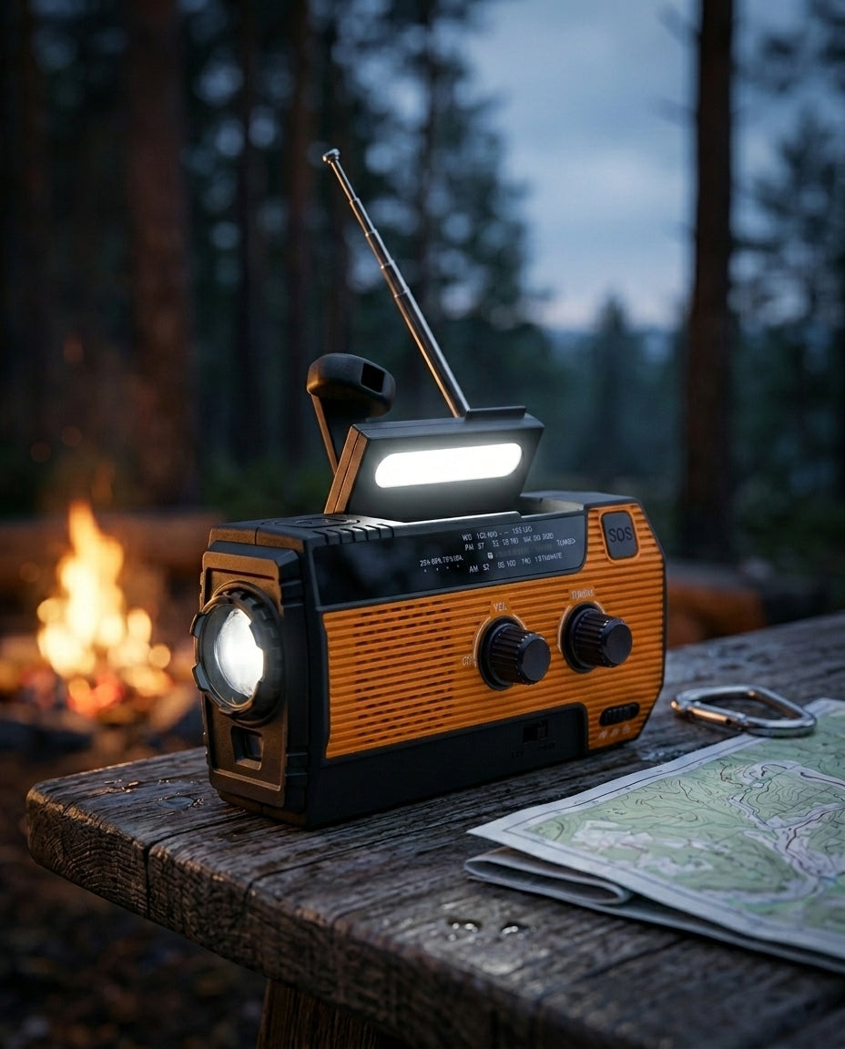 Solar Emergency Radio | 5-Power Hand-Crank Weather Alert