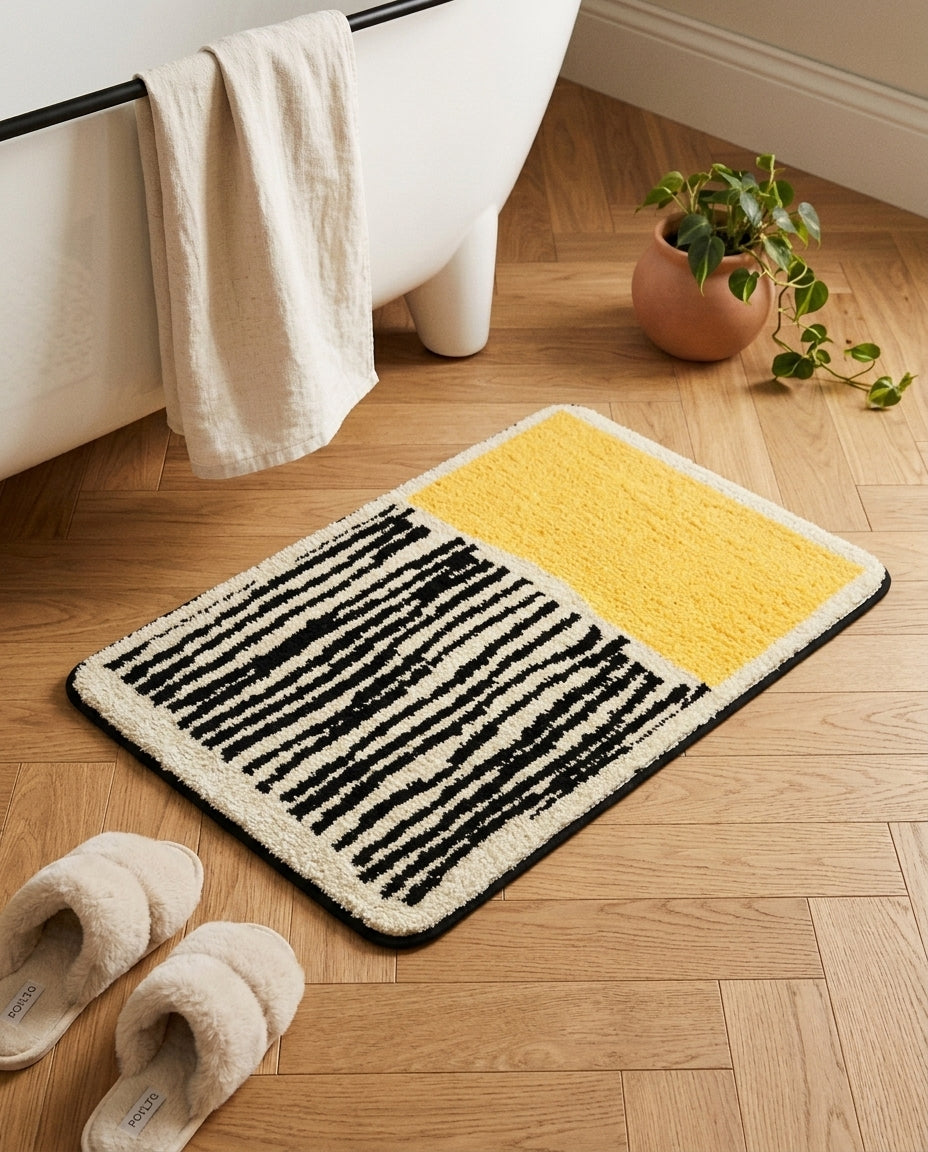 Handmade Abstract Bath Mat – Soft, Non-Slip & Stylish