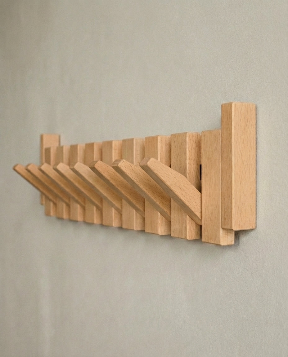 Piano Key Coat Rack – Solid Wood Wall Hook | KeyHang